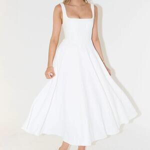 Odd Muse High Waist Square Neck Midi Dress